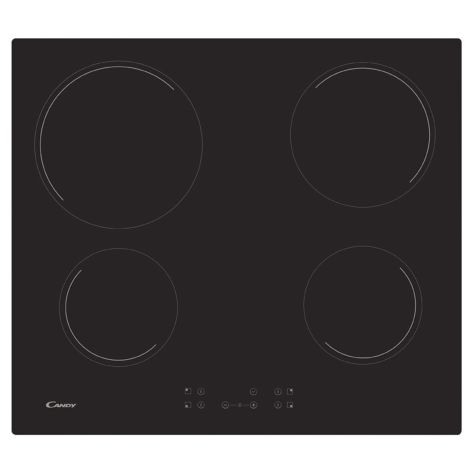 Candy CC64CH Ceramic Hob 4 Cooking Zones Touch Control 59cm Black