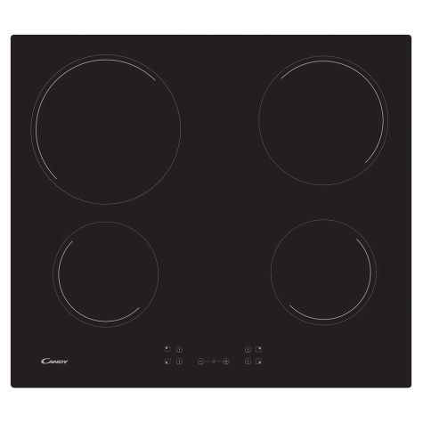 Candy CH64CCB/4U Ceramic Hob 4 Cooking Zone Touch Control 60cm Black