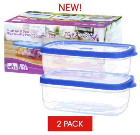 MyChoice Snap-On And Seal Strong High-Quality Food Storage And Meal Prep Containers - 2 Sets