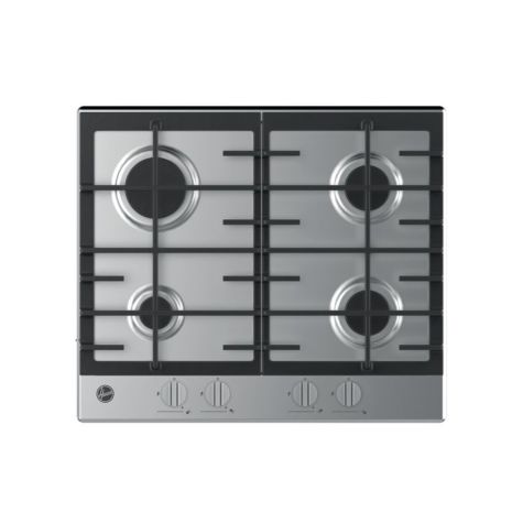 Hoover HHG6BRK3X Gas Hob 4 Burners Front Control 60cm Stainless Steel