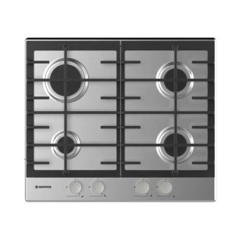 Hoover HHG6BRMX Gas Hob 4 Burners Front Control 60cm Stainless Steel