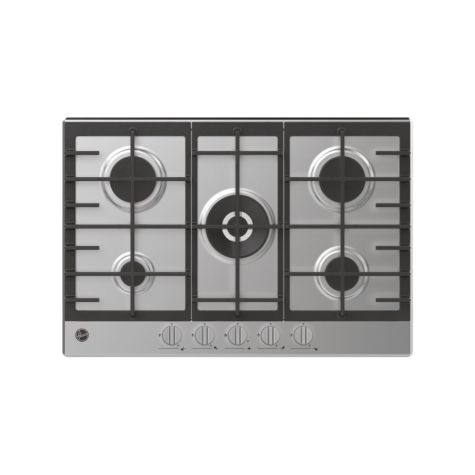 Hoover HHG75WK3X Gas Hob 5 Burners Front Control 75cm Stainless Steel