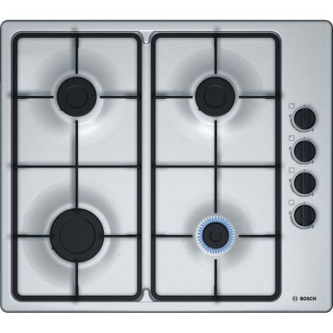 Bosch Serie 2 PBP6B5B60 Gas Hob 4 Cooking Zones 60cm Stainless Steel